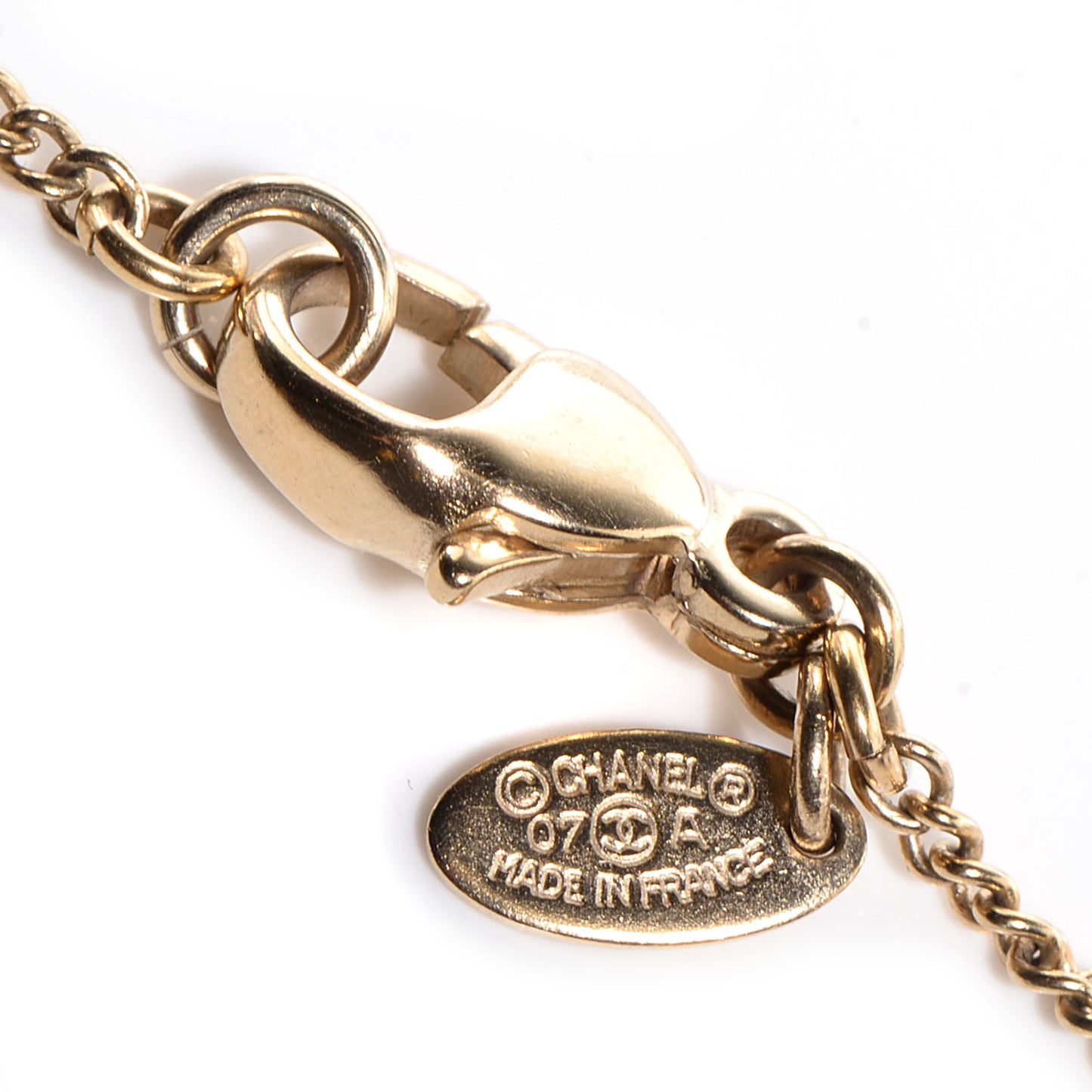 Crystal Gripoix CC Camellia Flower Drop Necklace