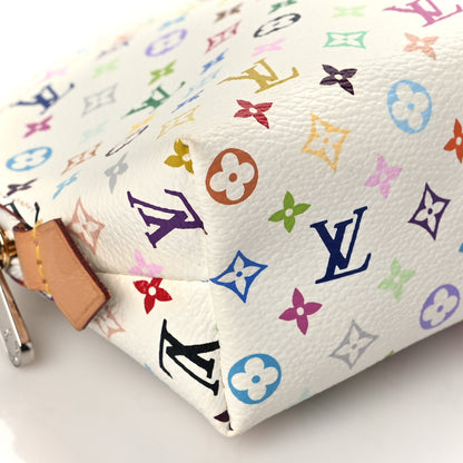 Louis Vuitton Monogram Multicolor Cosmetic Pouch White Litchi 8 of 9