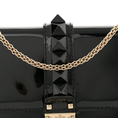 Valentino Garavani Patent Medium Glam Lock Rockstud Flap Black 8 of 12