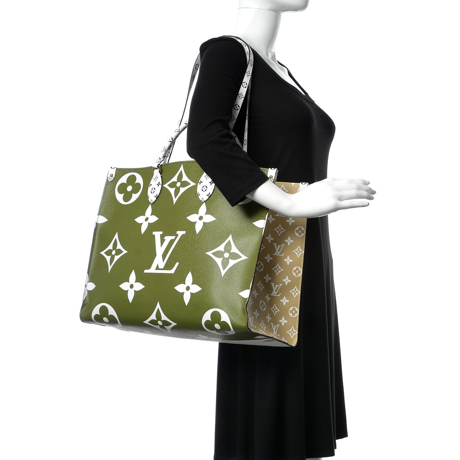 Louis Vuitton Monogram Giant Onthego GM Kaki Beige 2 of 11