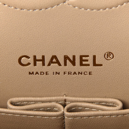 Chanel Iridescent Caviar Quilted Medium Double Flap Dark Beige 5 of 8