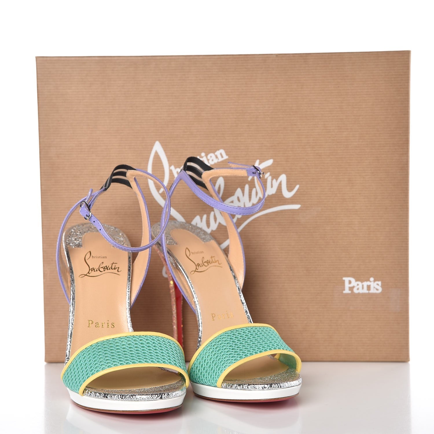 Christian Louboutin Patent Rete Glitter Discoport 120 Sandals 37 Opal 10 of 10