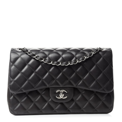 Chanel Lambskin Quilted Jumbo Double Flap Dark Grey 1 of 12