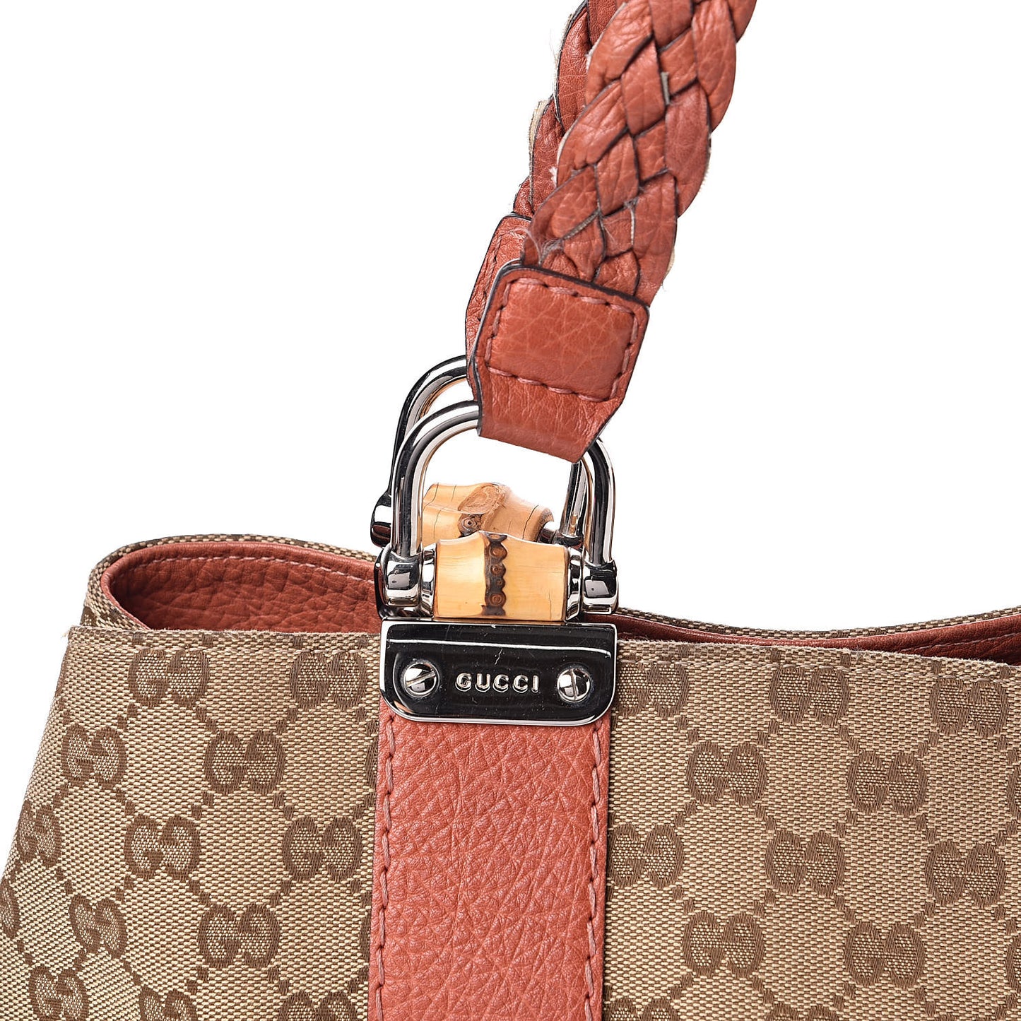 Monogram Medium Bamboo Bar Tote Coral