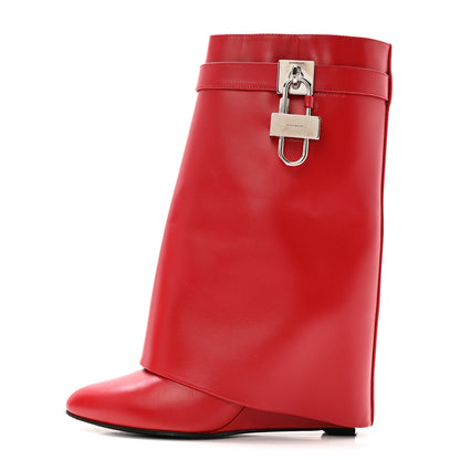 Givenchy Calfskin Shark Lock Ankle Boots 39.5 Red 1 of 16