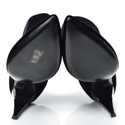 Saint Laurent Velvet Freja 105 Ankle Booties 35.5 Black 5 of 14