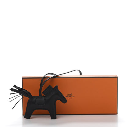 Hermes Milo Lambskin Grigri Rodeo Horse Bag Charm PM So Black 5 of 5