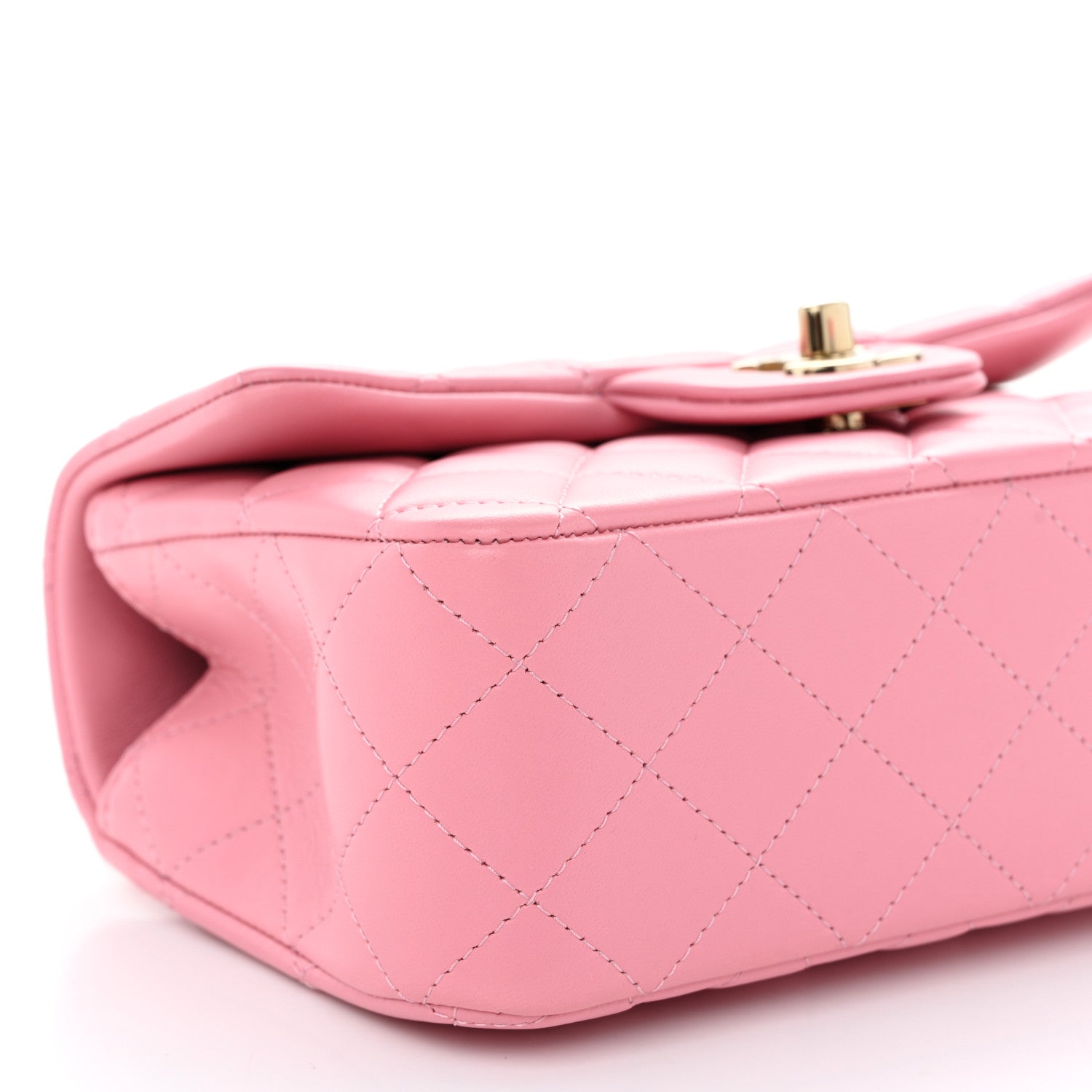 Chanel Lambskin Quilted Mini Top Handle Rectangular Flap Pink 9 of 11