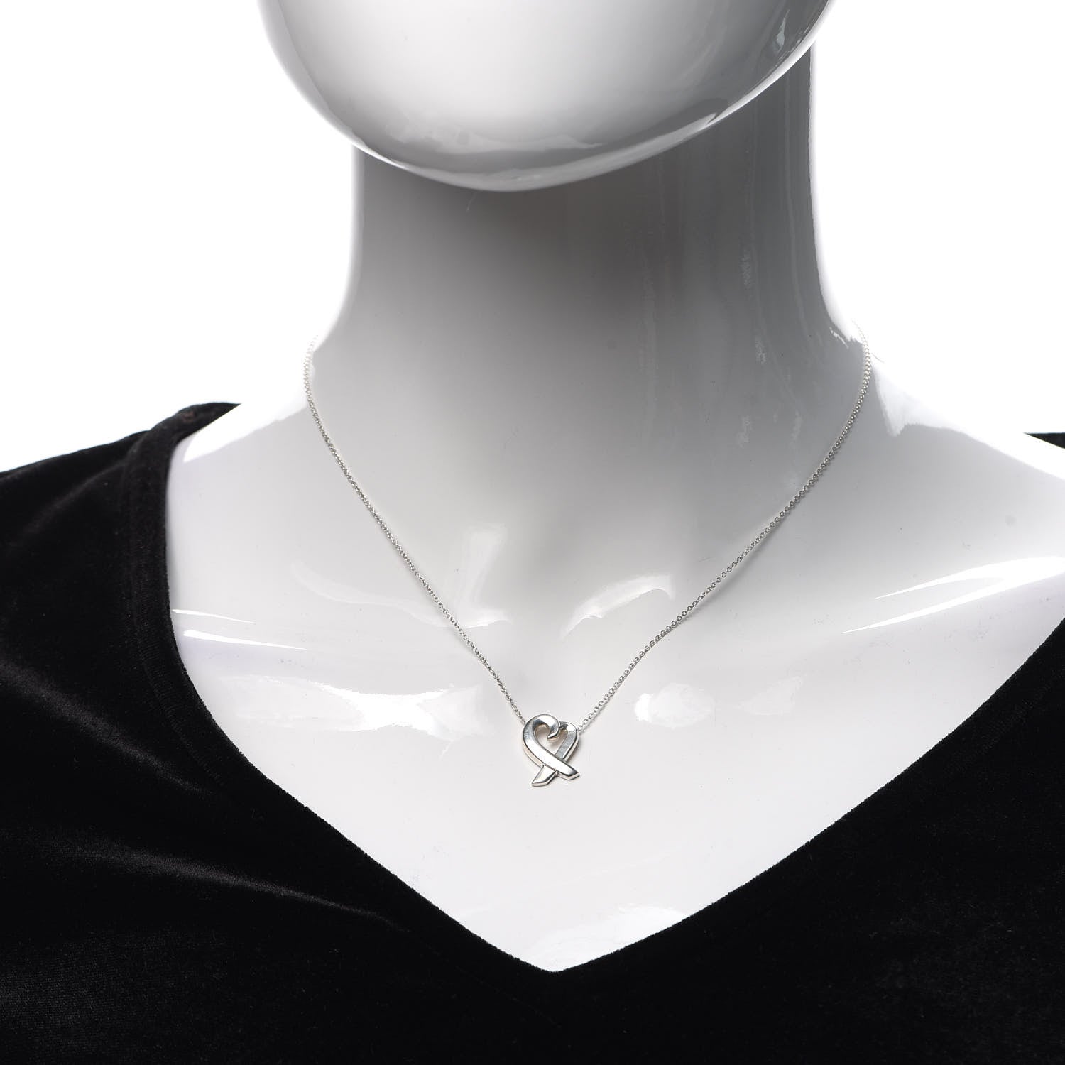 Tiffany Sterling Silver Small Paloma Picasso Loving Heart Pendant Necklace 2 of 5