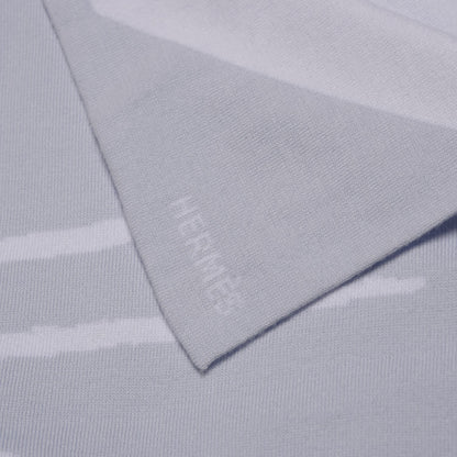 Hermes Cotton Adada Knit Baby Blanket Bleu Glacier 4 of 5