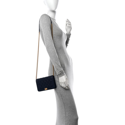 Chanel Caviar Quilted Boy Wallet On Chain WOC Navy 2 of 13