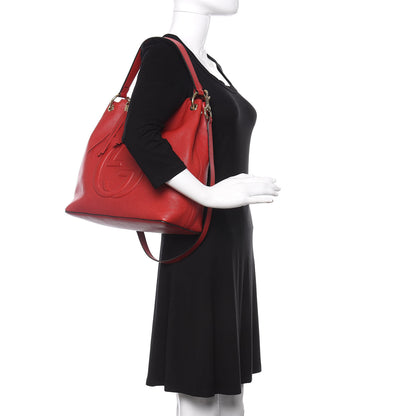 Gucci Pebbled Calfskin Large Soho Hobo Tabasco Red 3 of 11