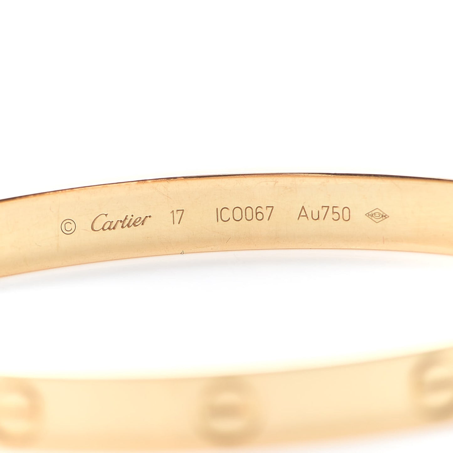 18K Yellow Gold LOVE Bracelet 17