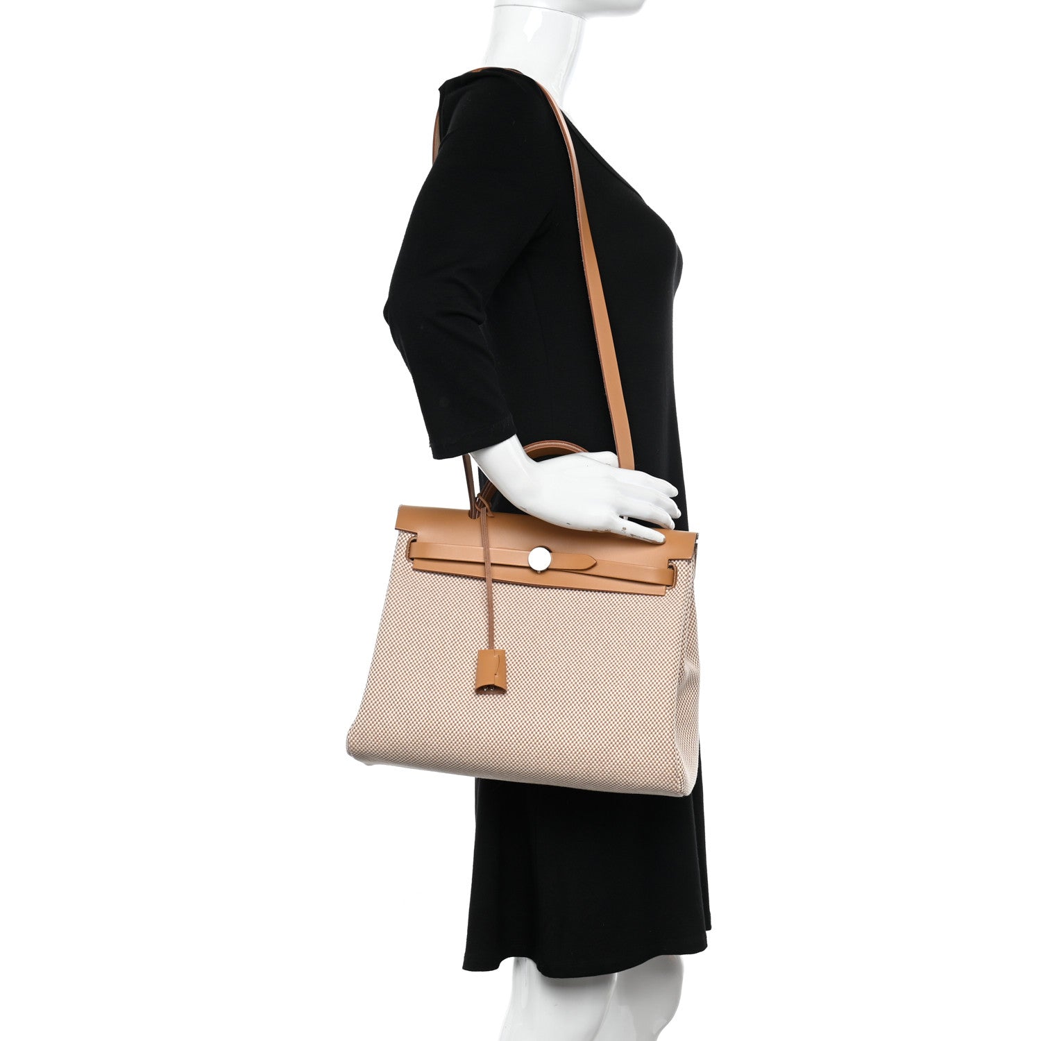 Hermes Vache Hunter Criss Viking Herbag Zip Retourne 31 PM Ecru Beige Naturel 2 of 13