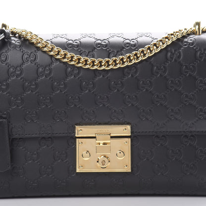 Gucci Guccissima Medium Padlock Shoulder Bag Black 7 of 11