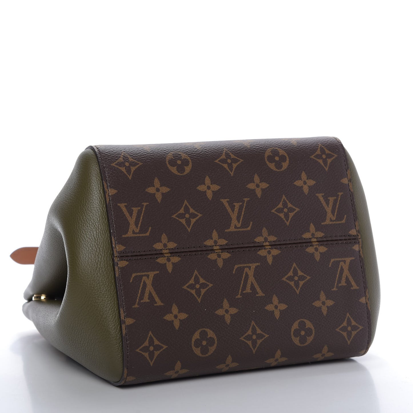 Calfskin Monogram Fold Tote PM Cream Khaki Black