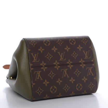 Louis Vuitton Calfskin Monogram Fold Tote PM Cream Khaki Black 4 of 10