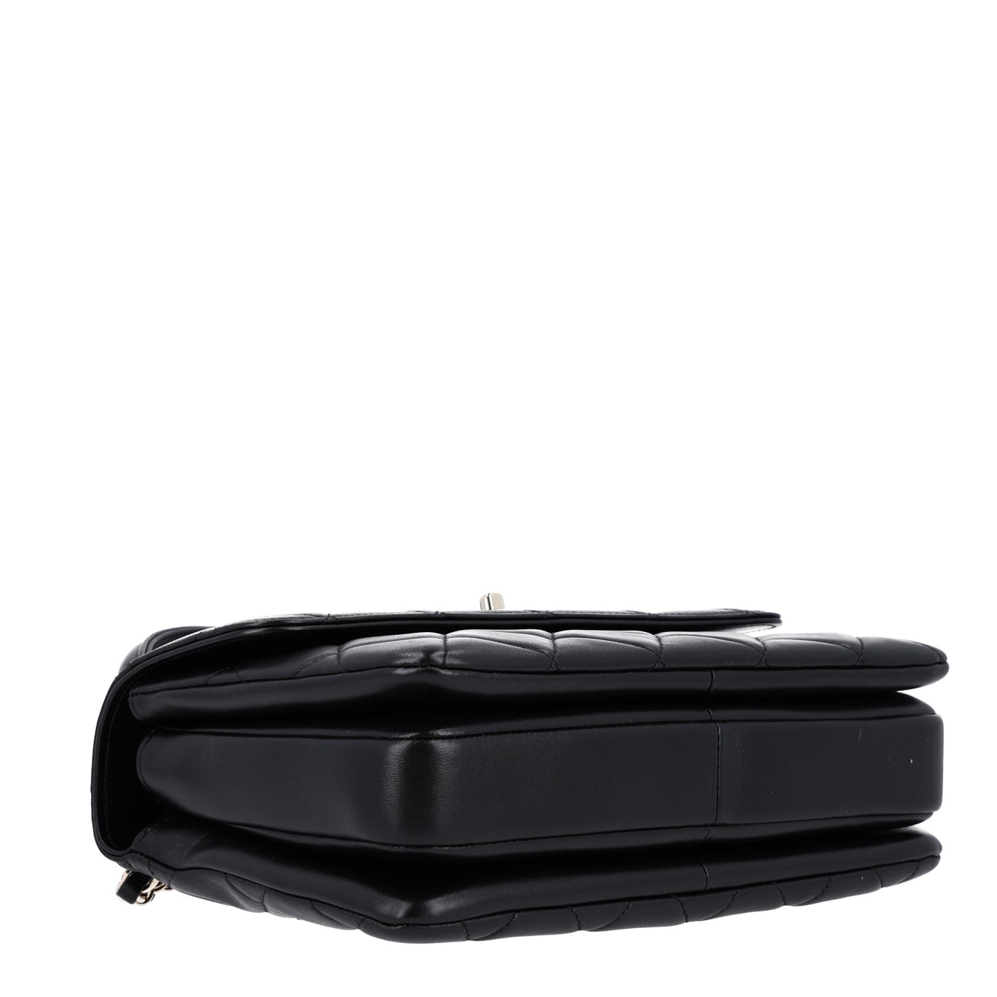 Lambskin Quilted Small Trendy CC Dual Handle Flap Bag Black