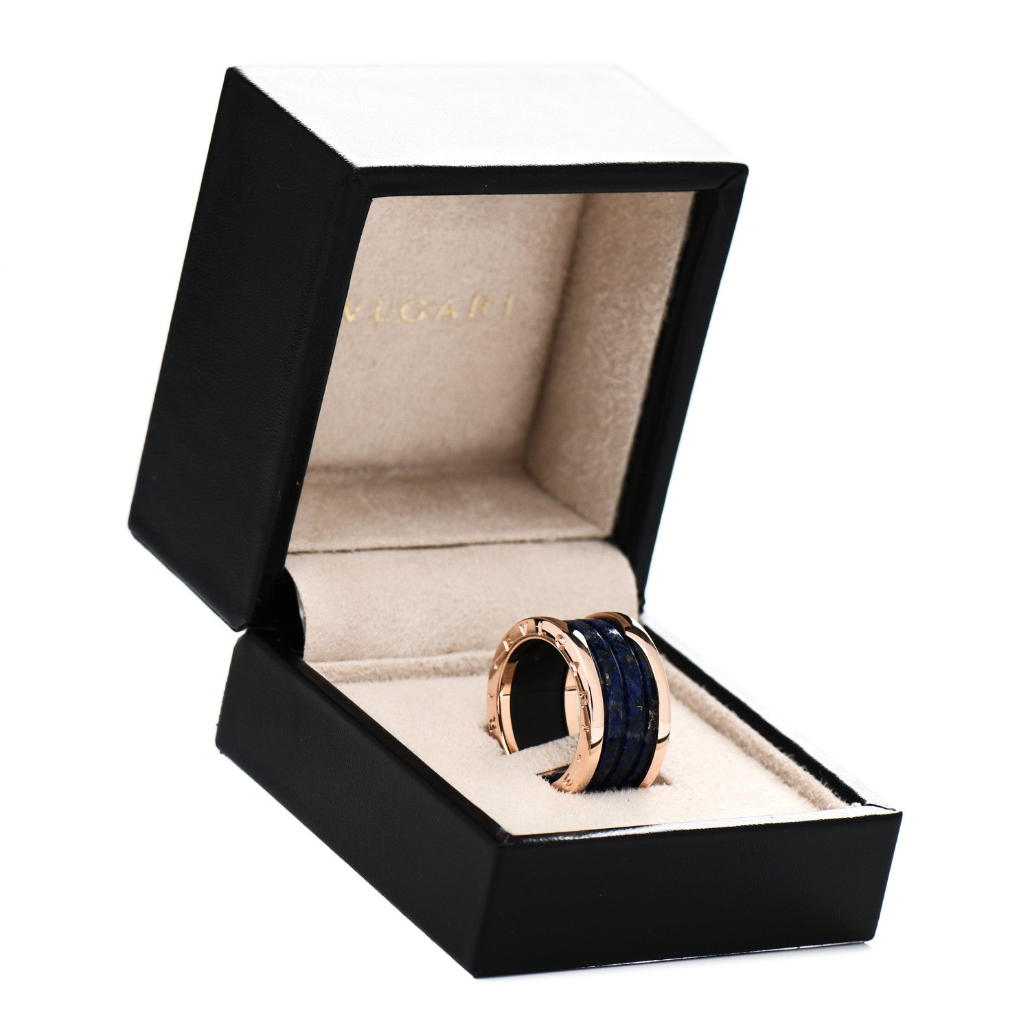 Bulgari 18K Rose Gold Lapis Lazuli B.Zero1 Four-Band Ring 57 8 6 of 6