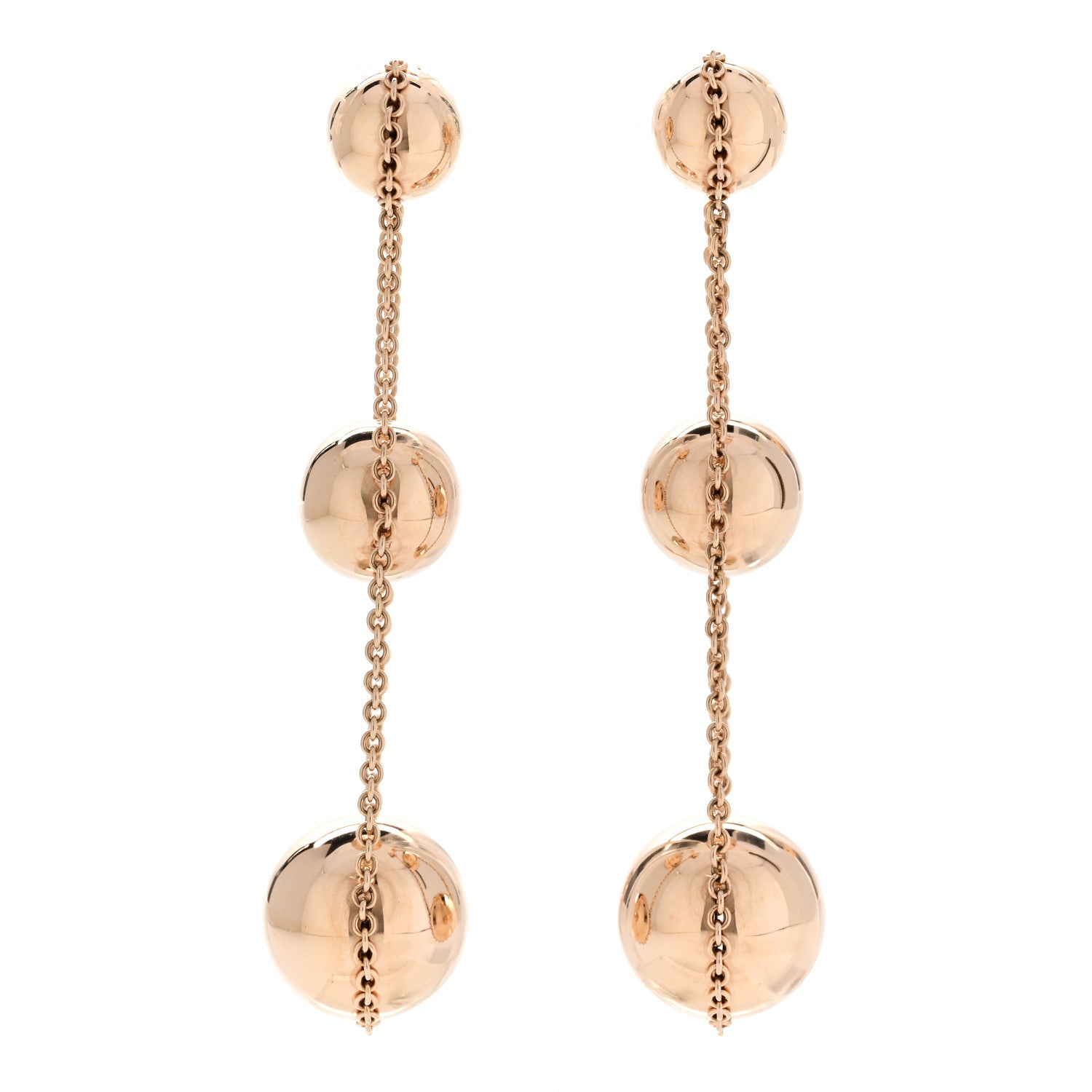 Tiffany 18K Rose Gold Hardwear Triple Drop Earrings 1 of 4