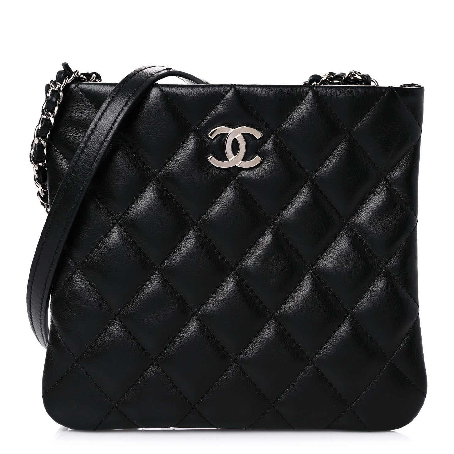 Lambskin Quilted Crossbody Black