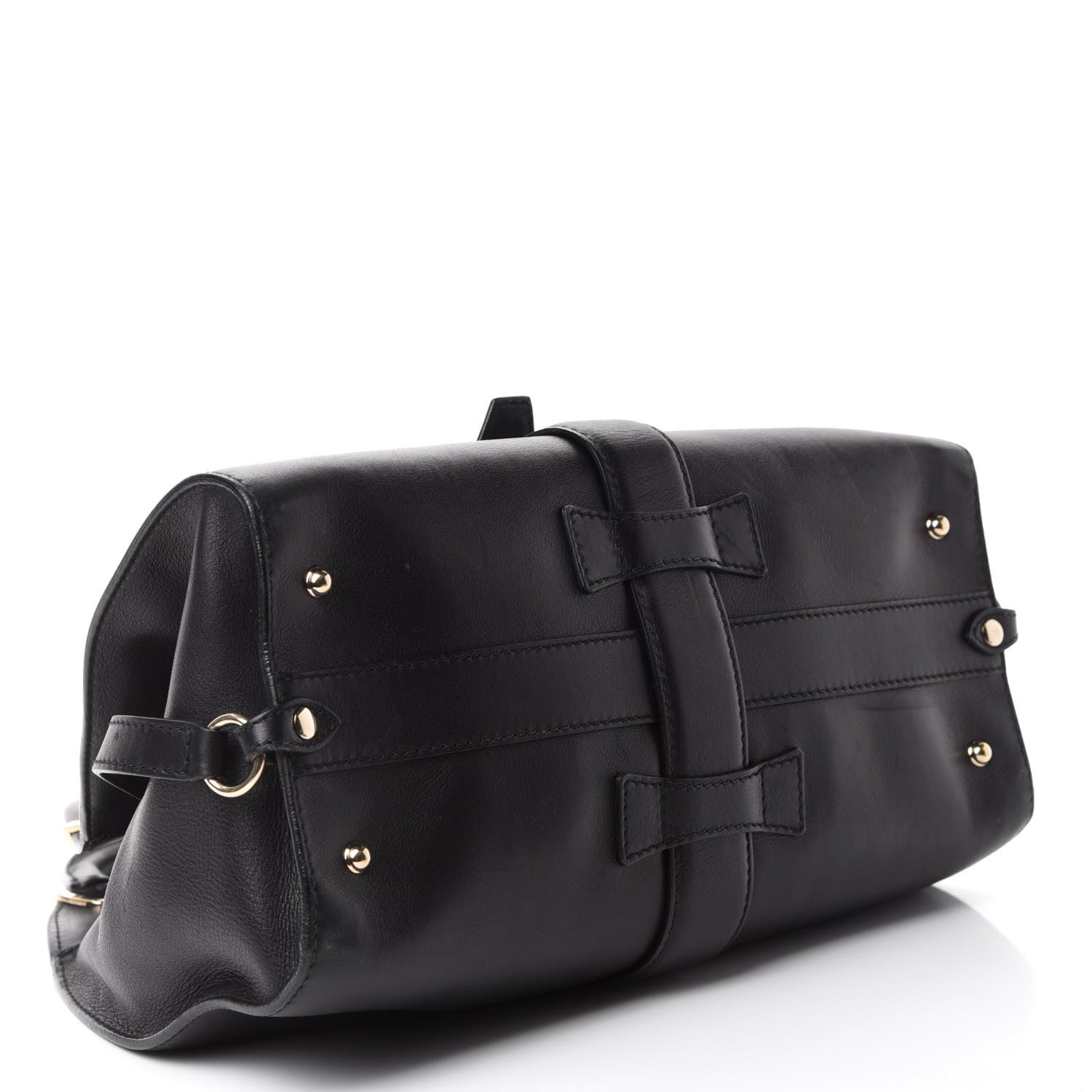 Gucci Calfskin Medium Stirrup Top Handle Bag Black 4 of 13