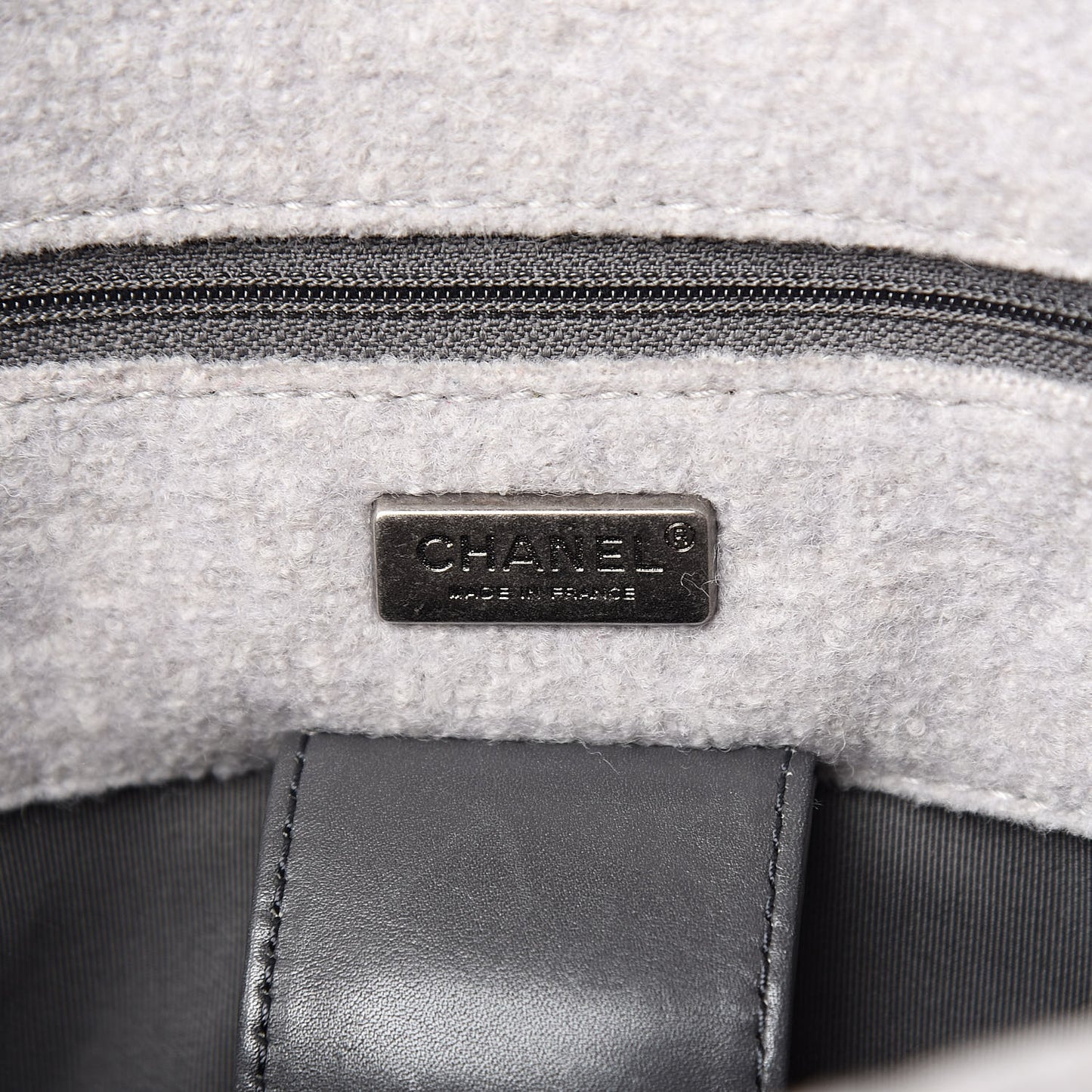 Felt Embroidered Small Crest Austrian Satchel Light Grey