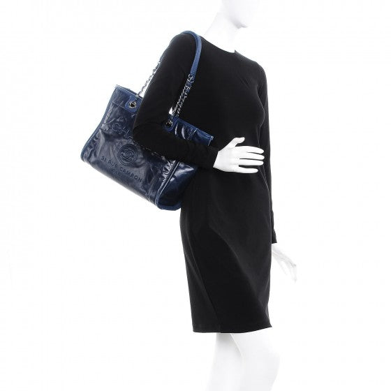 Calfskin Small Deauville Tote Blue