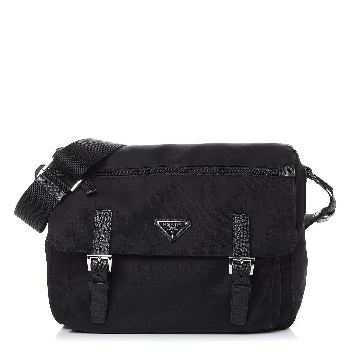 Prada Tessuto Nylon Messenger Bag Black 1 of 11