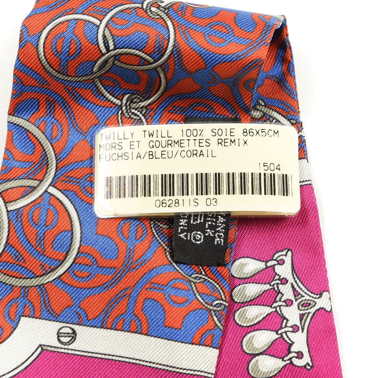 Silk Mors Et Gourmettes Remix Twilly Fuchsia Bleu Corail