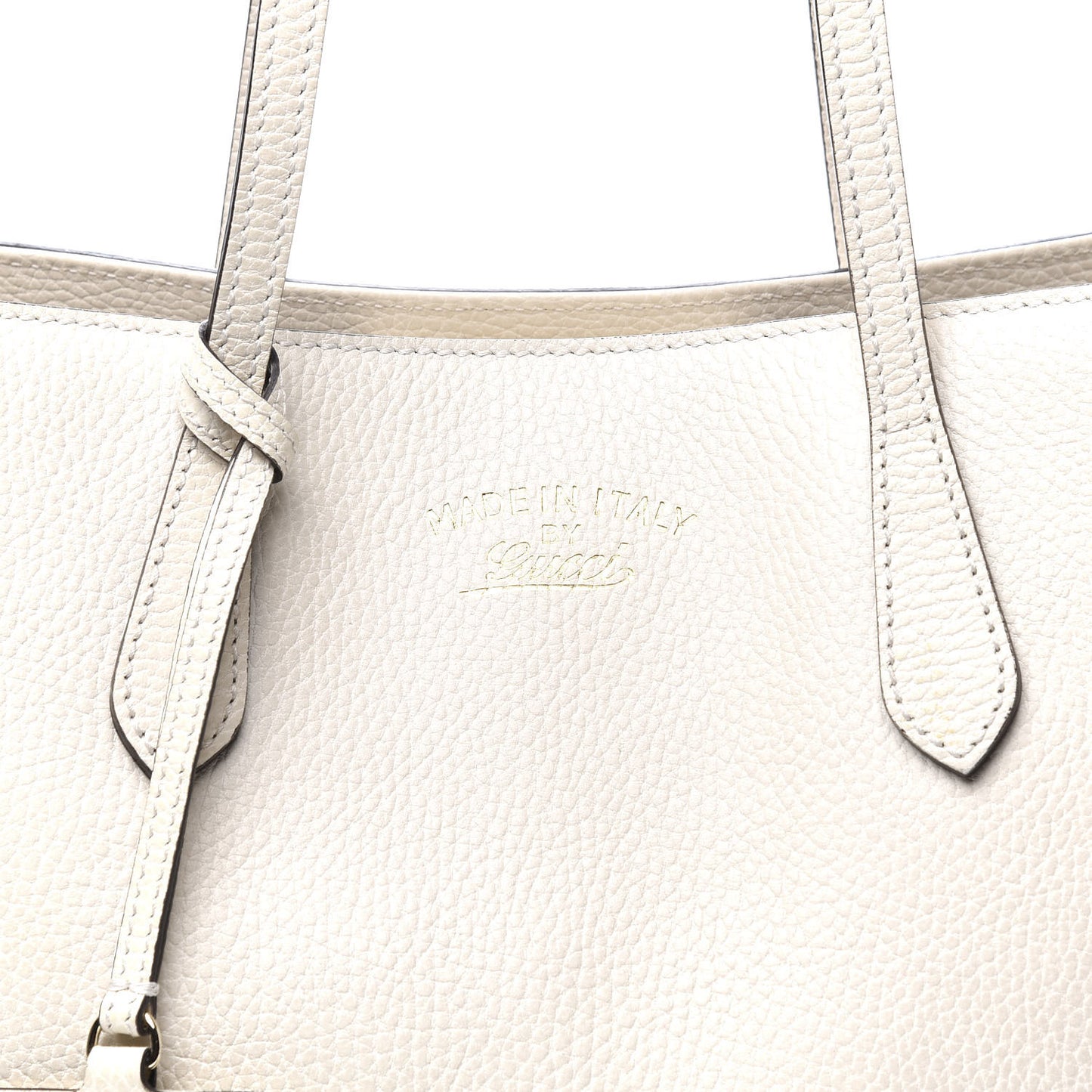 Dollar Calfskin Small Swing Tote Mystic White