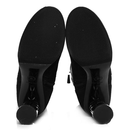 Chanel Suede Calfskin High Boots 39 Black 6 of 9