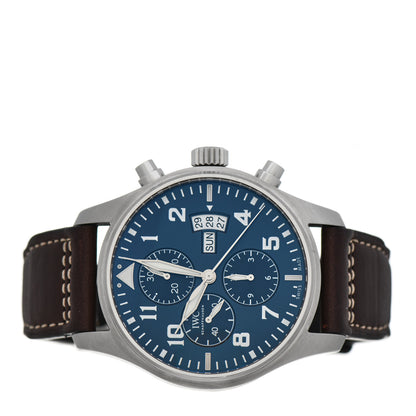 IWC Stainless Steel Calfskin 43mm Pilot "Le Petit Prince" Chronograph Automatic Watch Blue IW377706 2 of 6