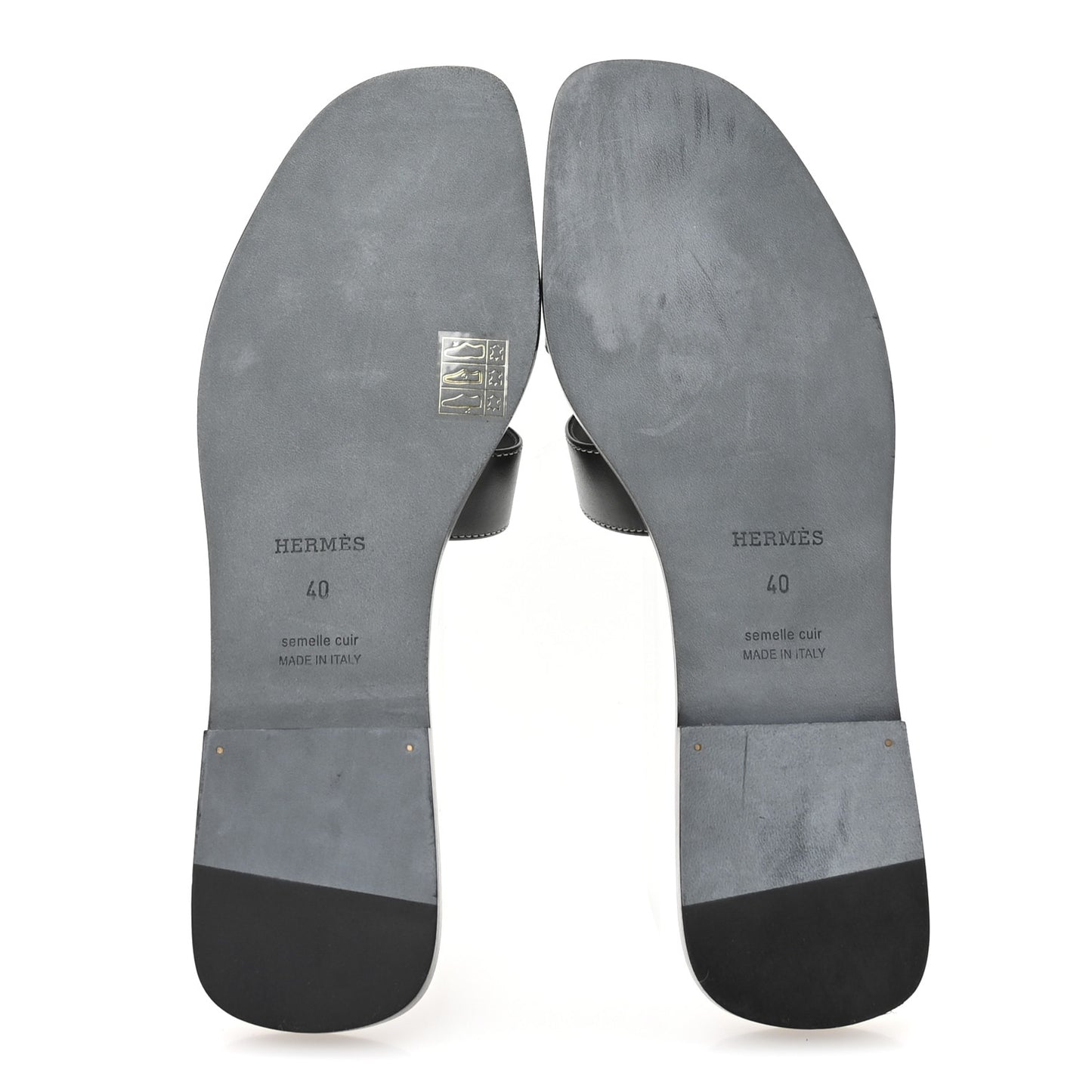 Box Calfskin Oran Sandals 40 Black