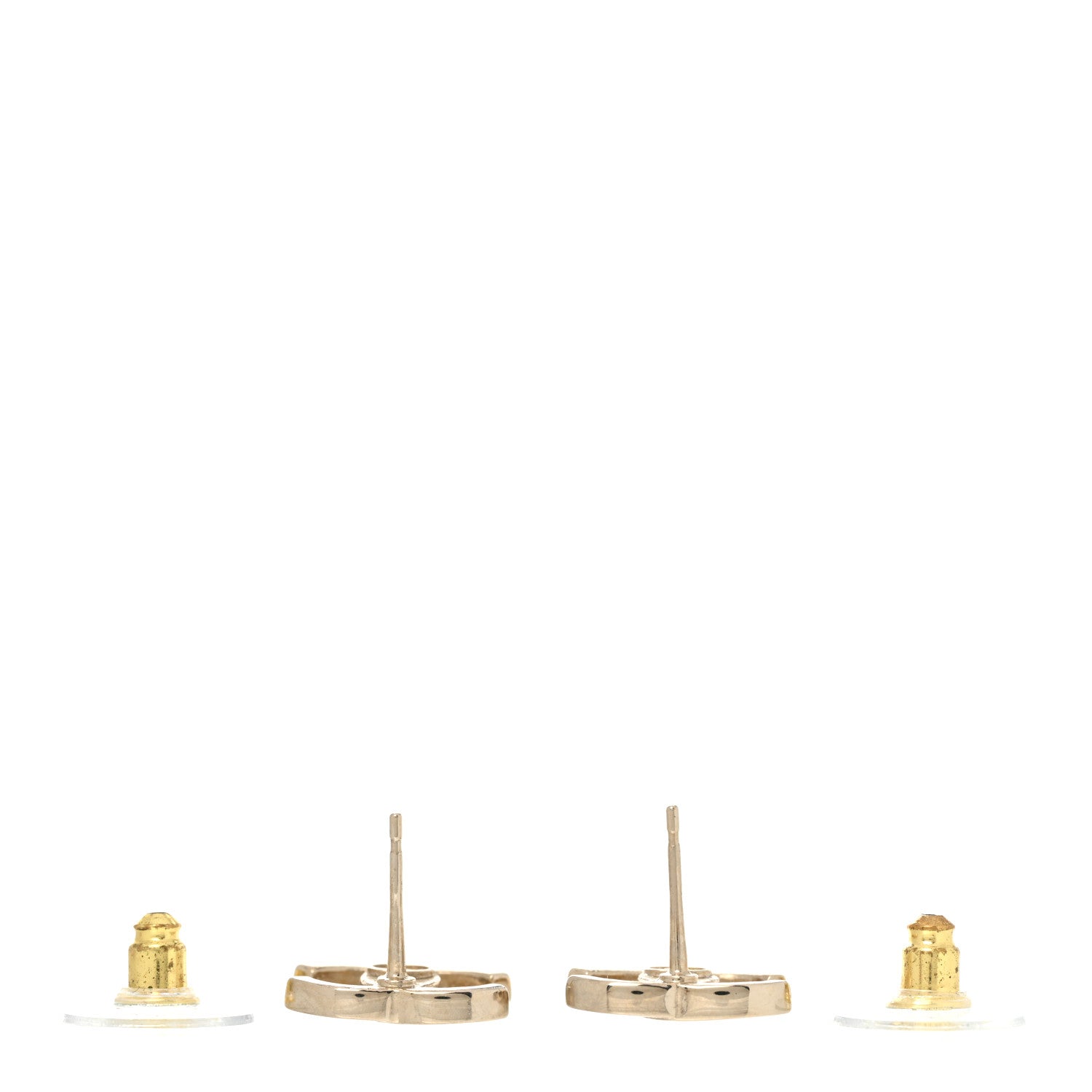 Chanel Metal Crystal CC Marquise Earrings Light Gold 3 of 6