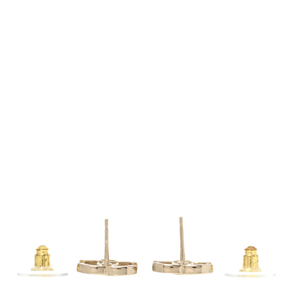 Chanel Metal Crystal CC Marquise Earrings Light Gold 3 of 6