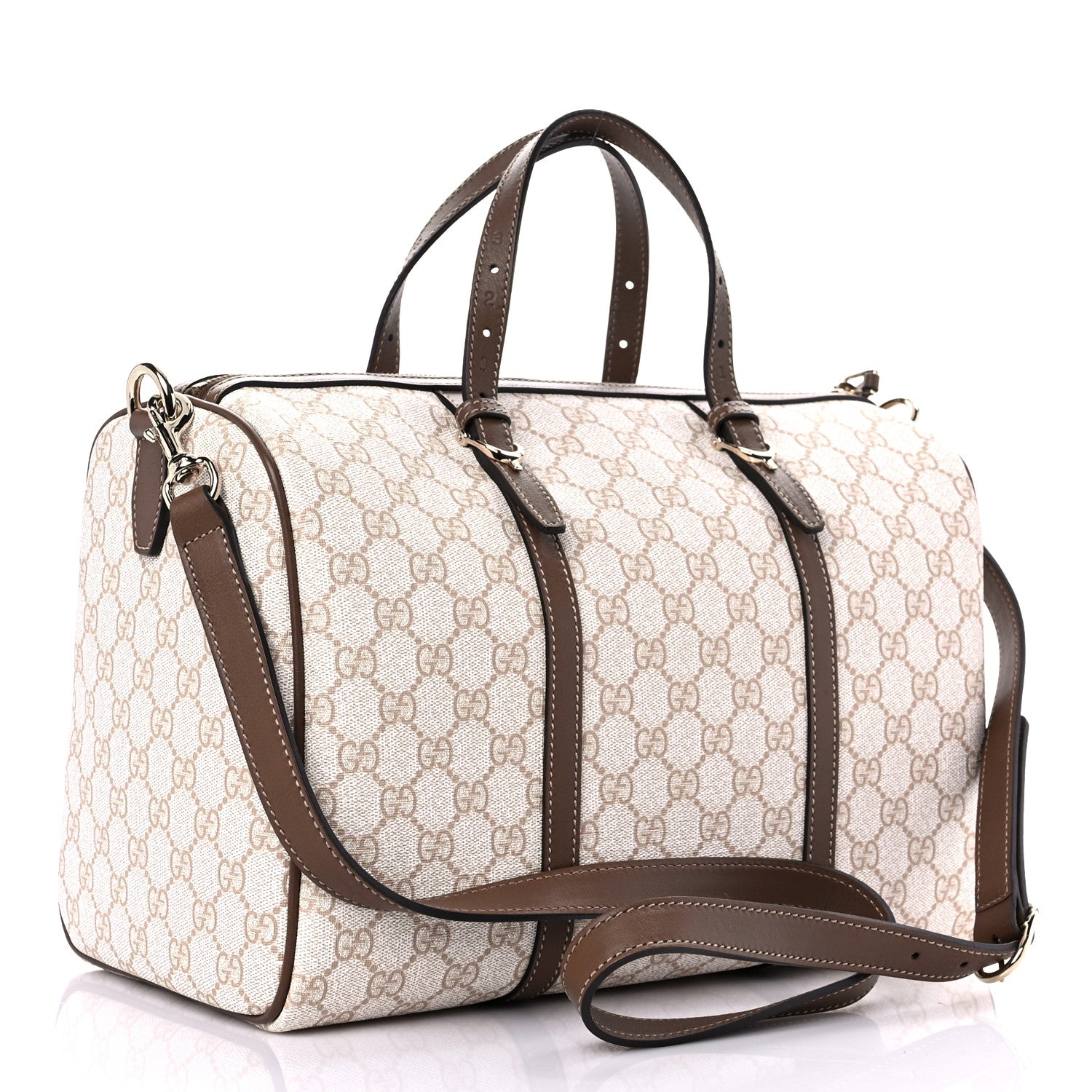 Gucci GG Supreme Monogram Calfskin Medium Nice Boston New Mystic White Beige Brown 3 of 9