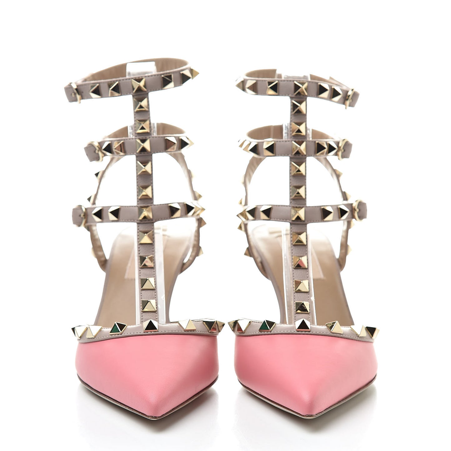 Nappa Rockstud Ankle Strap 65mm Pumps 36.5 Paradise Rose Poudre