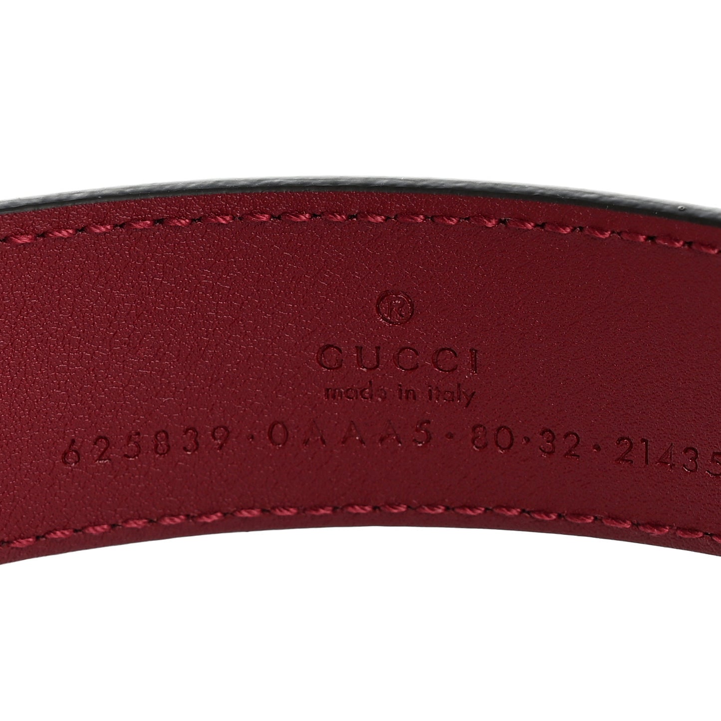 Plutone Calfskin Double G 30mm Belt 80 32 Rosso Ancora