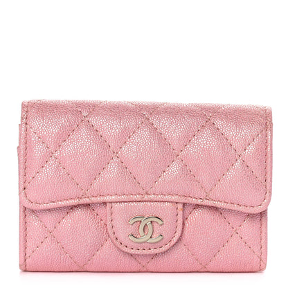 Chanel Iridescent Caviar Quilted Flap Card Holder Rose Pink 1 of 11