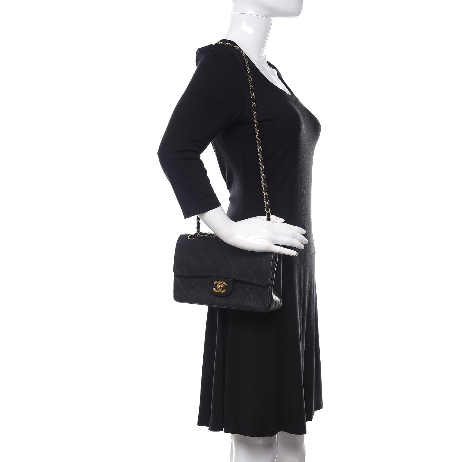 Chanel Lambskin Quilted Small Double Flap Black 2 of 15