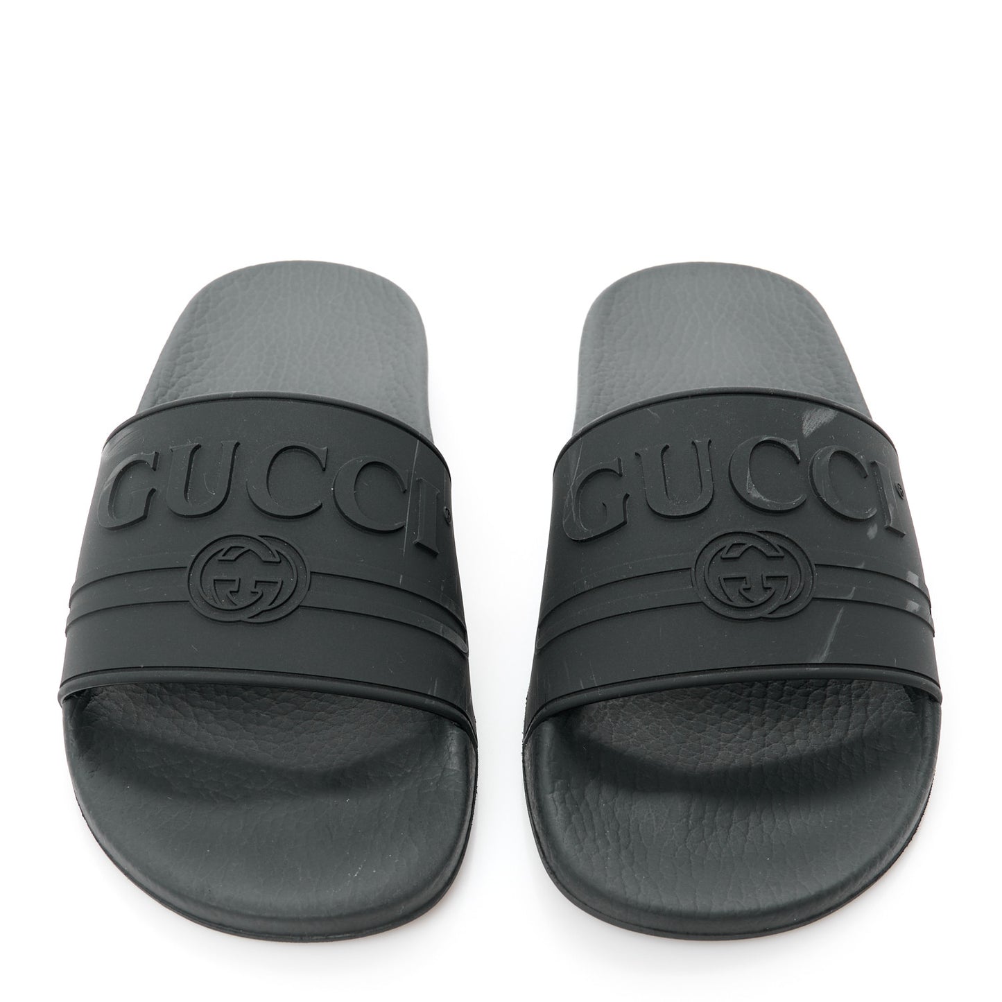 Rubber Womens Logo Slide Sandals 37 Black