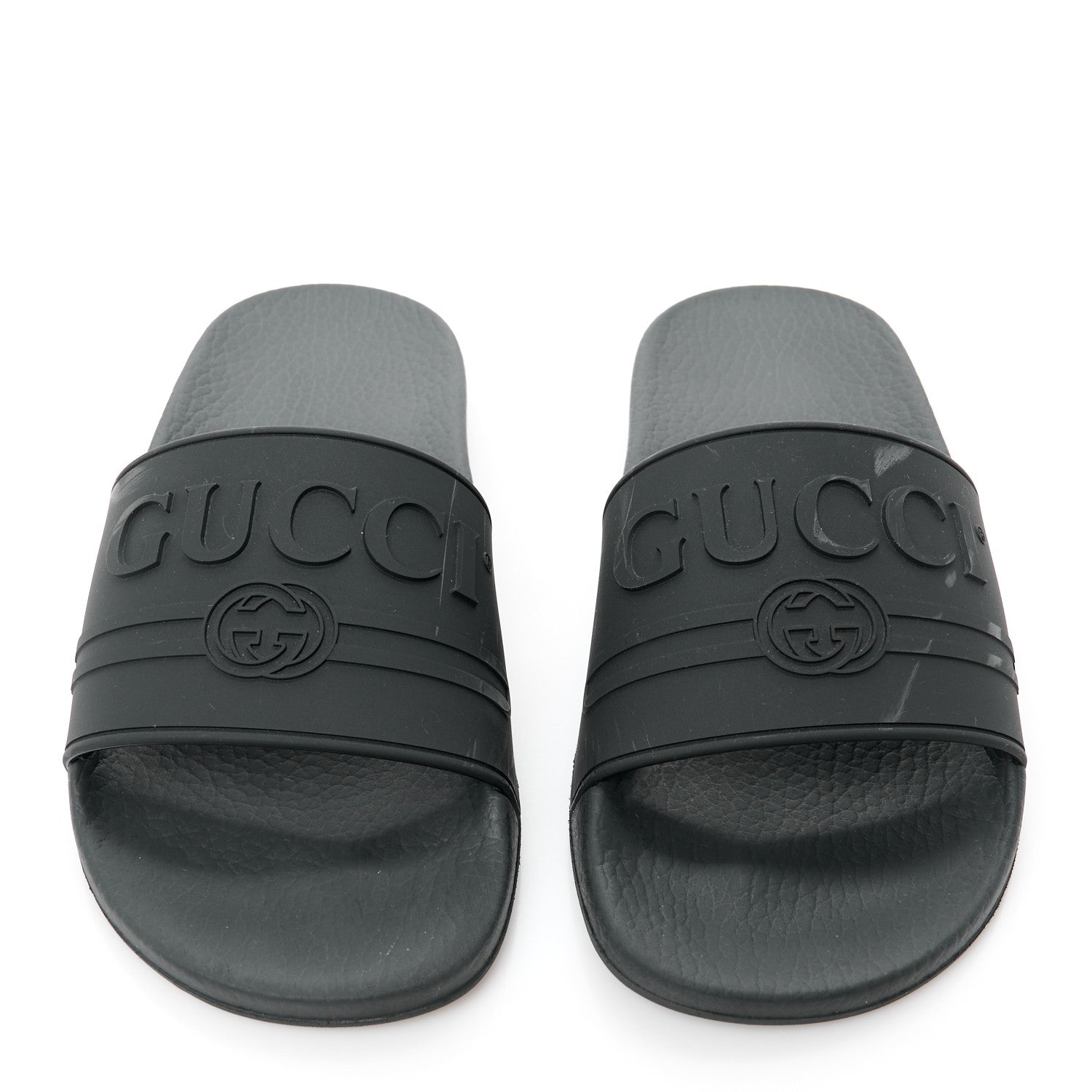 Gucci Rubber Womens Logo Slide Sandals 37 Black 2 of 10