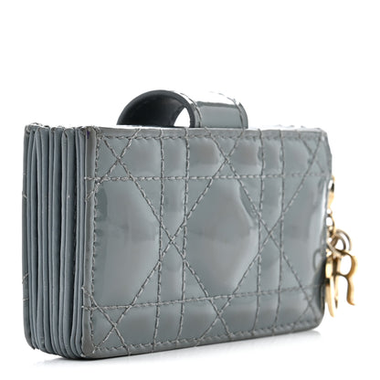 Christian Dior Patent Cannage Lady Dior 5 Gusset Card Holder Cloud Blue 3 of 8