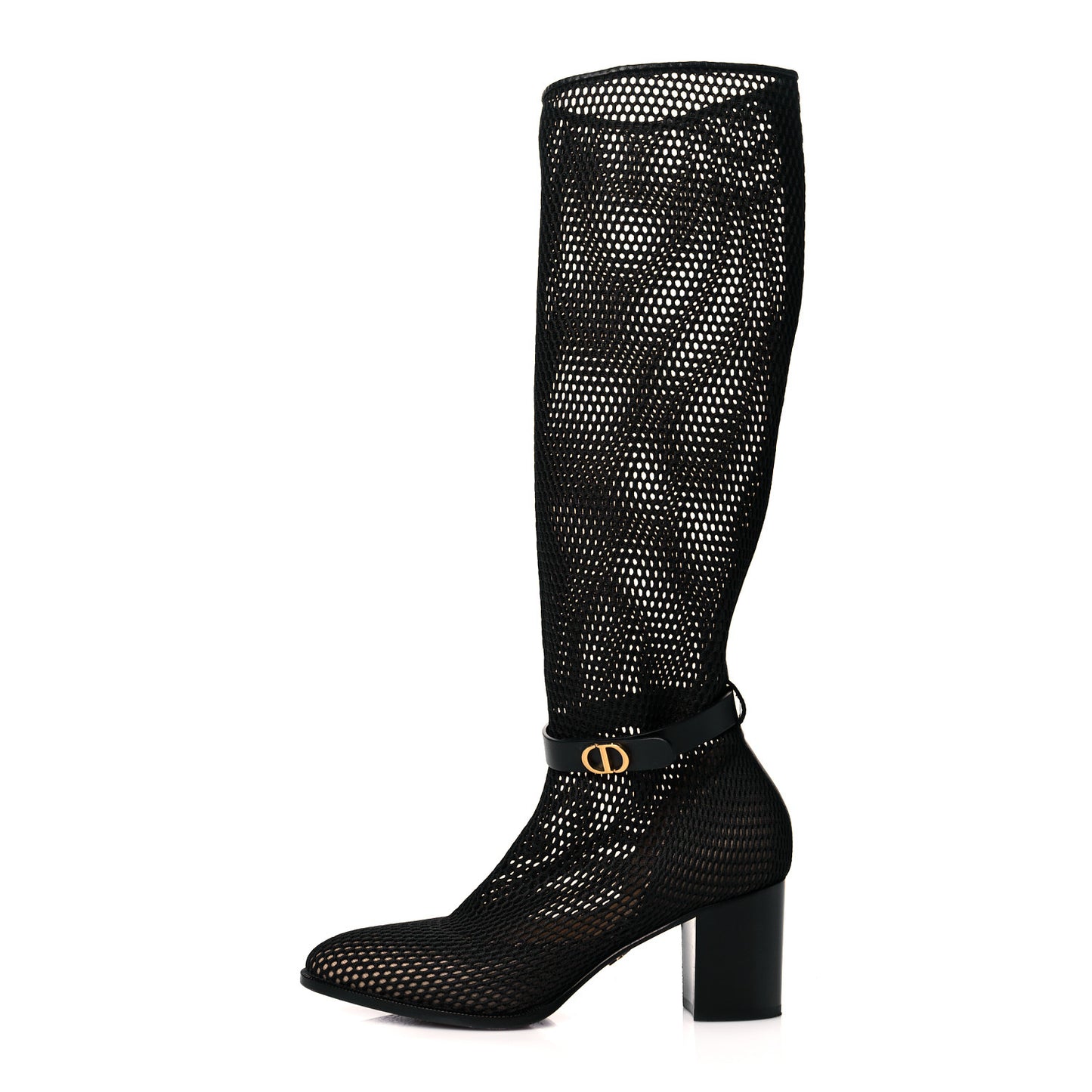 Calfskin Resille Empreinte High Boots 36 Black