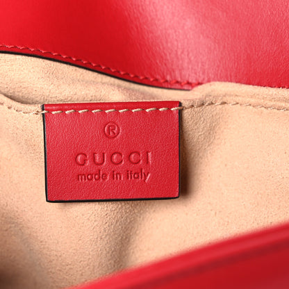 Gucci Calfskin Matelasse Mini GG Marmont Shoulder Bag Hibiscus Red 6 of 11