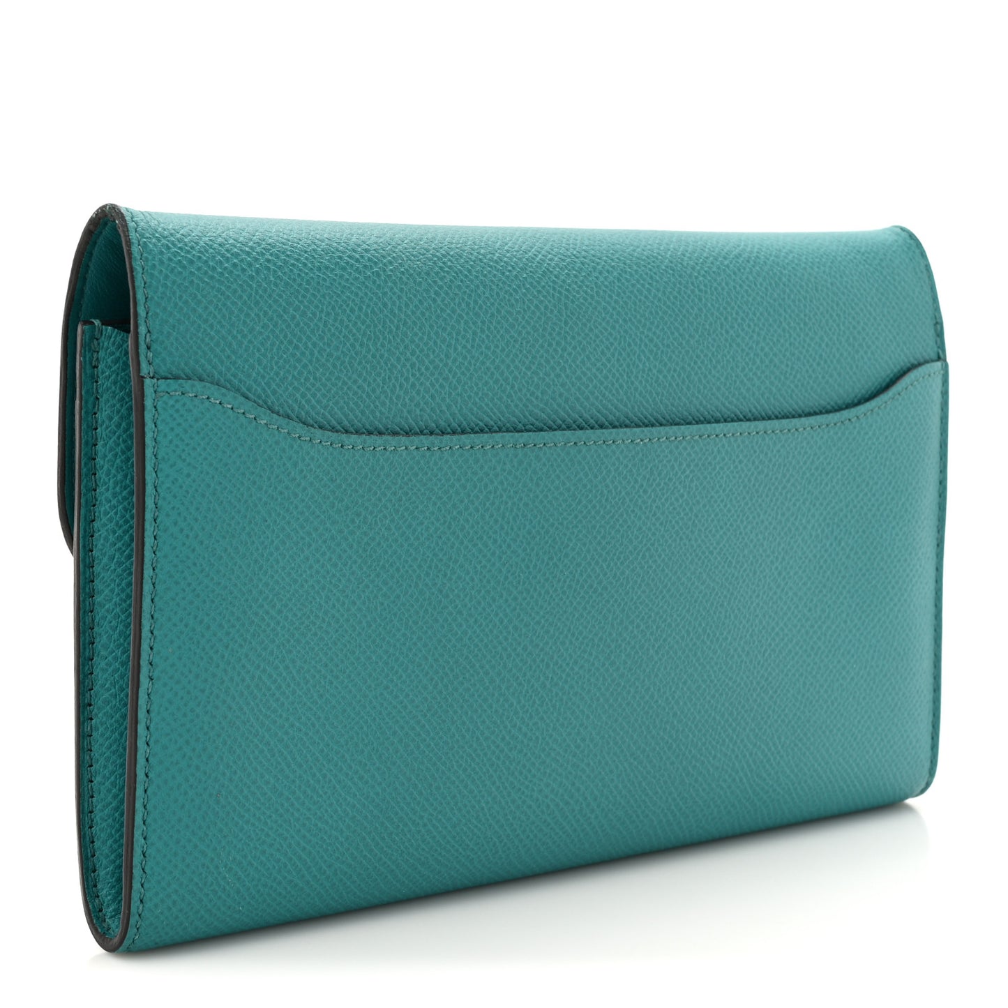 Epsom Enamel Constance Long Wallet Bleu Paon