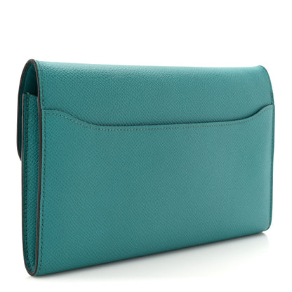 Hermes Epsom Enamel Constance Long Wallet Bleu Paon 3 of 10