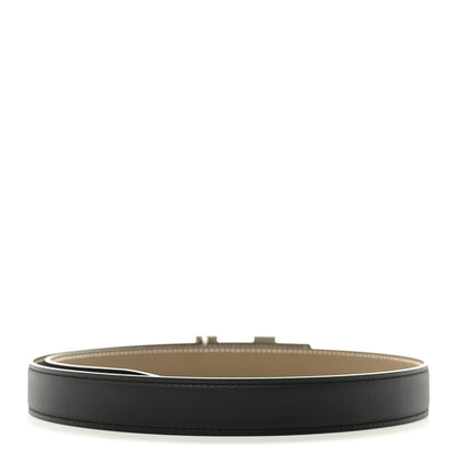 Hermes Swift Epsom 24mm Mini H Belt 75 30 Black Etoupe 2 of 6