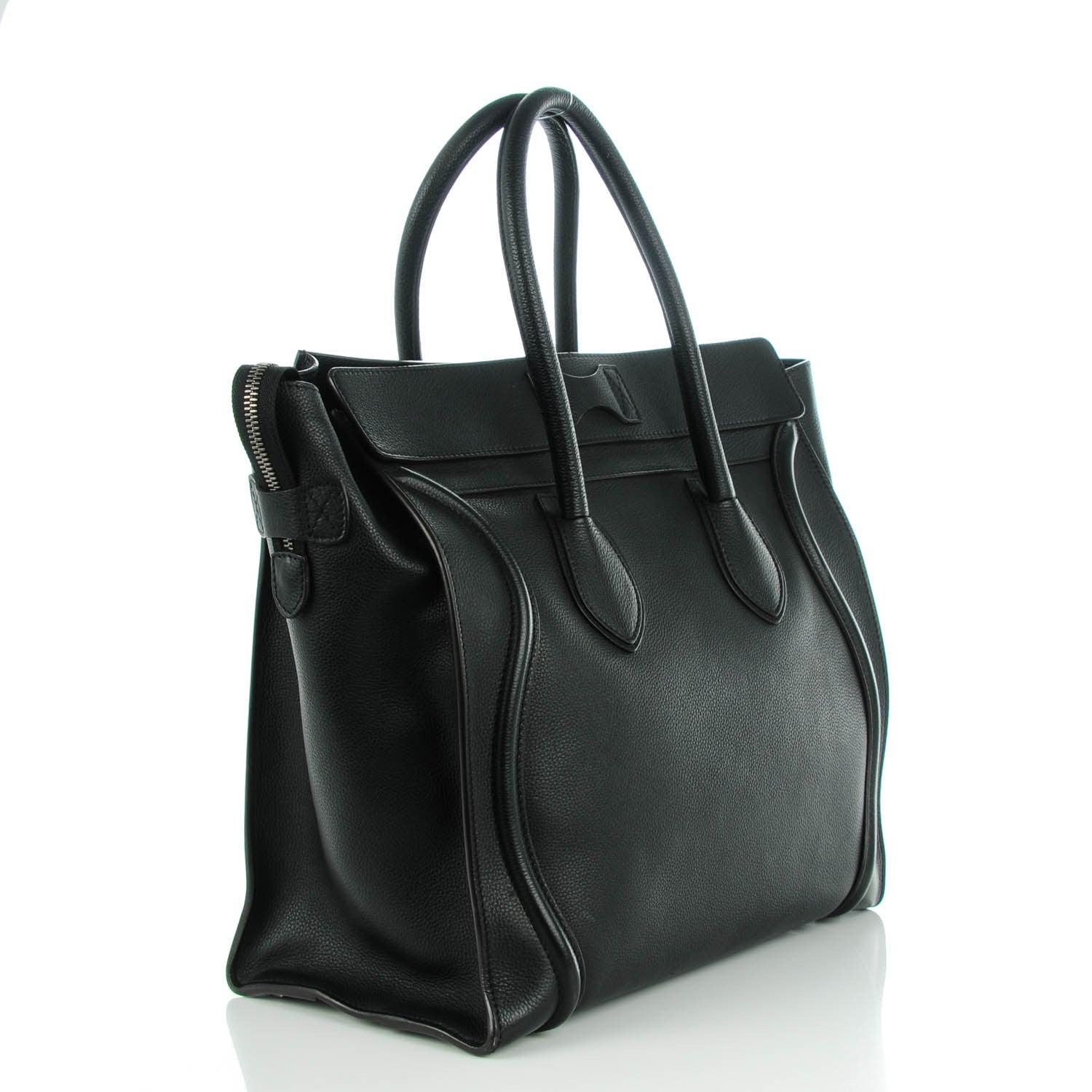 Celine Drummed Calfskin Medium Luggage Black 3 of 8